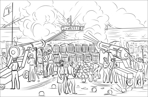 Bombardment Of Fort Sumter Coloring Page